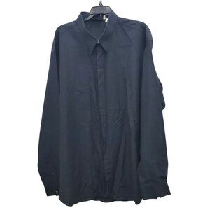 Versace Classic V2 Men's B&T Vintage‎ Black Embossed Long Sleeve Button Up 2XT